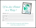 Seahorse Post Card Invitations (12) to Match Your Painting Theme!